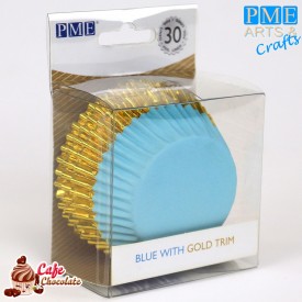 Papilotki Foliowane Niebiesko Złote PME 50 mm