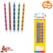 Świeczki Kolorowe Paski Mix 12 cm 16 szt