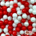 Perełki Mix Biało Czerwone nabłyszczane 5 mm