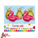 Świeczki Pikery Flamingi i Ananasy 5 szt